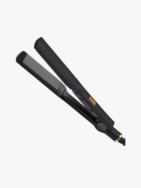 Hot Tools Professional Black Gold Digital Flat Iron ion branded component on a light gray background
