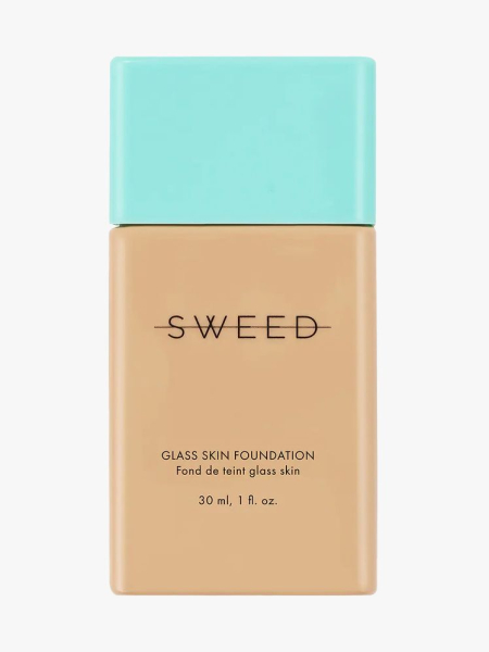 Sweed Glass Skin Foundation in branded component on a light gray background
