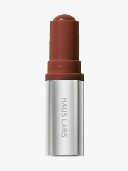 Haus Labs Blush Balm in branded component on a light gray background